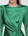 SANDRO - Robe verte satin - C03427