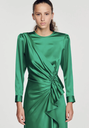 SANDRO - Robe verte satin - C03427