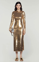 SANDRO - Robe sequins dorés - C03428