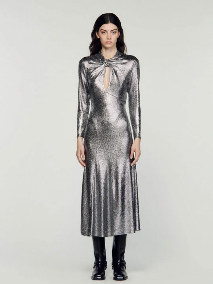 SANDRO - Robe sequins dorés - C03429