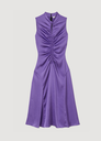 SANDRO - Robe satin mauve - C03430