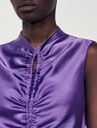 SANDRO - Robe satin mauve - C03430