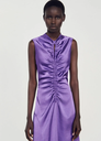 SANDRO - Robe satin mauve - C03430