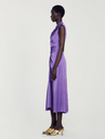 SANDRO - Robe satin mauve - C03430