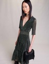 MAJE - Robe verte lurex  - C03437