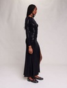 MAJE - Robe longue noire sequins  - C03438