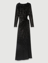 MAJE - Robe longue noire sequins  - C03438