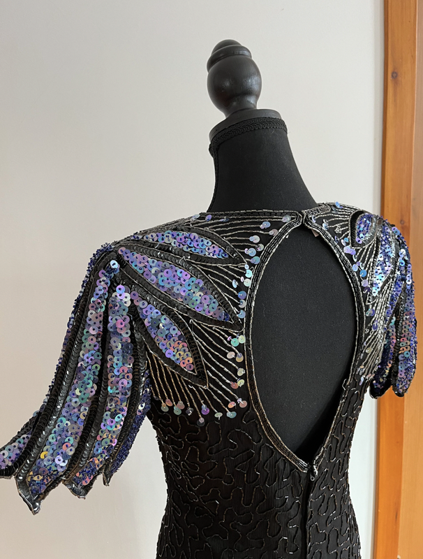 LAURENCE KAZAR - Robe noire argent vintage - C03402