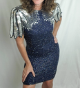 LAURENCE KAZAR - Robe noire argent vintage - C03402