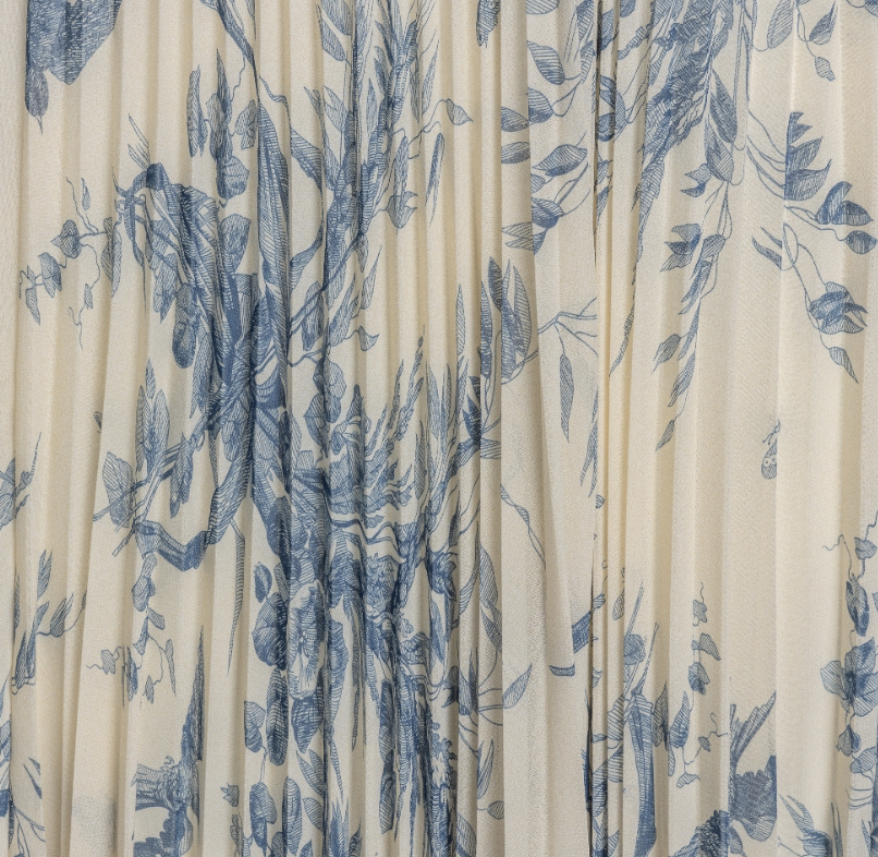 RED VALENTINO - Robe longue fleurie bleue et blanche - C03264