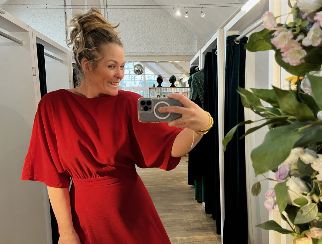 COOSY - Robe longue rouge  - C02451
