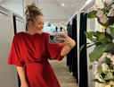 COOSY - Robe longue rouge  - C02451