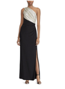 RALPH LAUREN - Robe longue noire et argent asymétrique - C02492