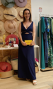 LA CROIXE - robe longue bleu marine - C02740