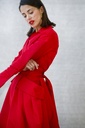Carolina Herrera - Robe longue rouge et ceinture rouge - C02975