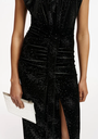 ESSENTIEL - Robe noire velours irisée - C03440