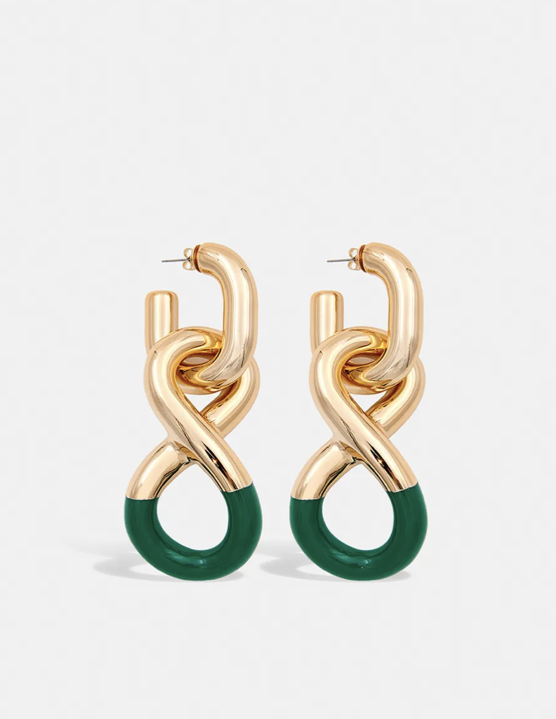 ESSENTIEL - Boucles d'oreilles or et vertes - A1290