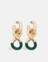 ESSENTIEL - Boucles d'oreilles or et vertes - A1290