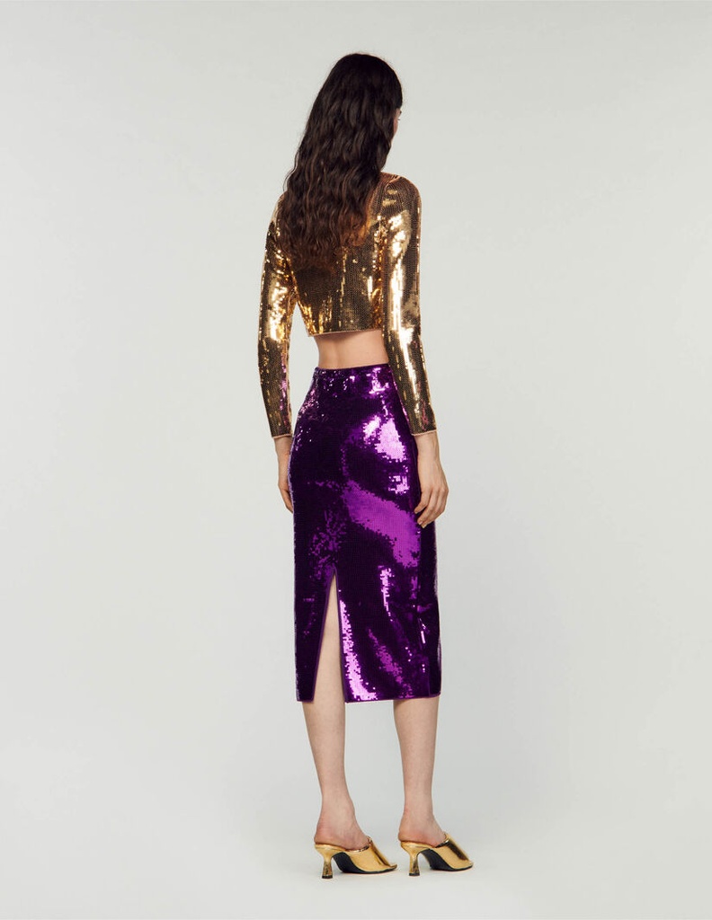 SANDRO - Ensemble top et jupe sequins - C03448