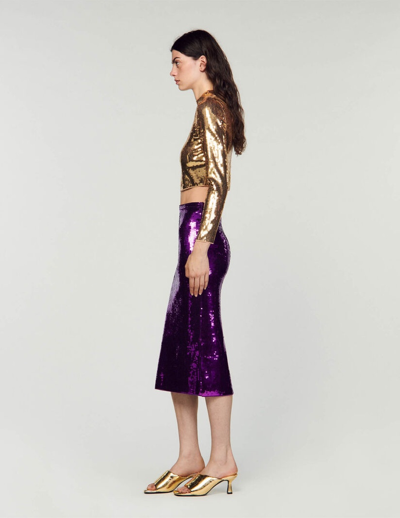 SANDRO - Ensemble top et jupe sequins - C03448