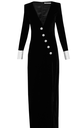 Robe longue noire fendue  - C03450