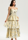 Robe mi-longue à volants  - C03451