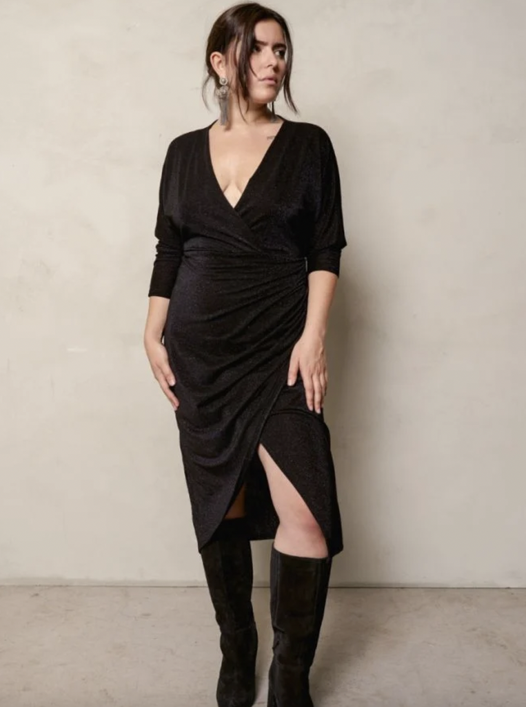 Almé - Robe noire pailleté  - C03456