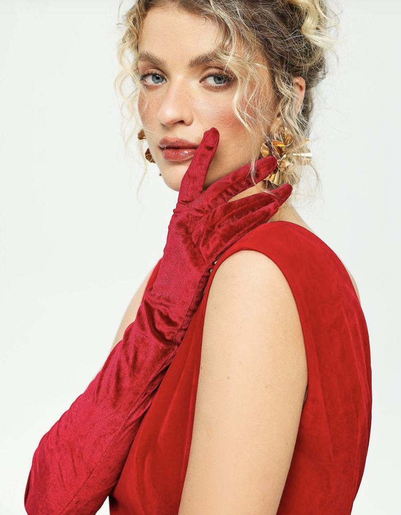 Gants longs rouges - A1298