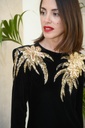 Balmain - Robe courte noire et doré  - C02898