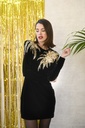 Balmain - Robe courte noire et doré  - C02898