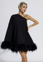 ESSENTIEL - Robe mi-longue velours bleue - C03473