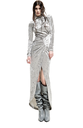 ESSENTIEL - Robe mi-longue velours bleue - C03473