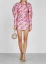 Rotate - Robe rose fleurie courte - C03481