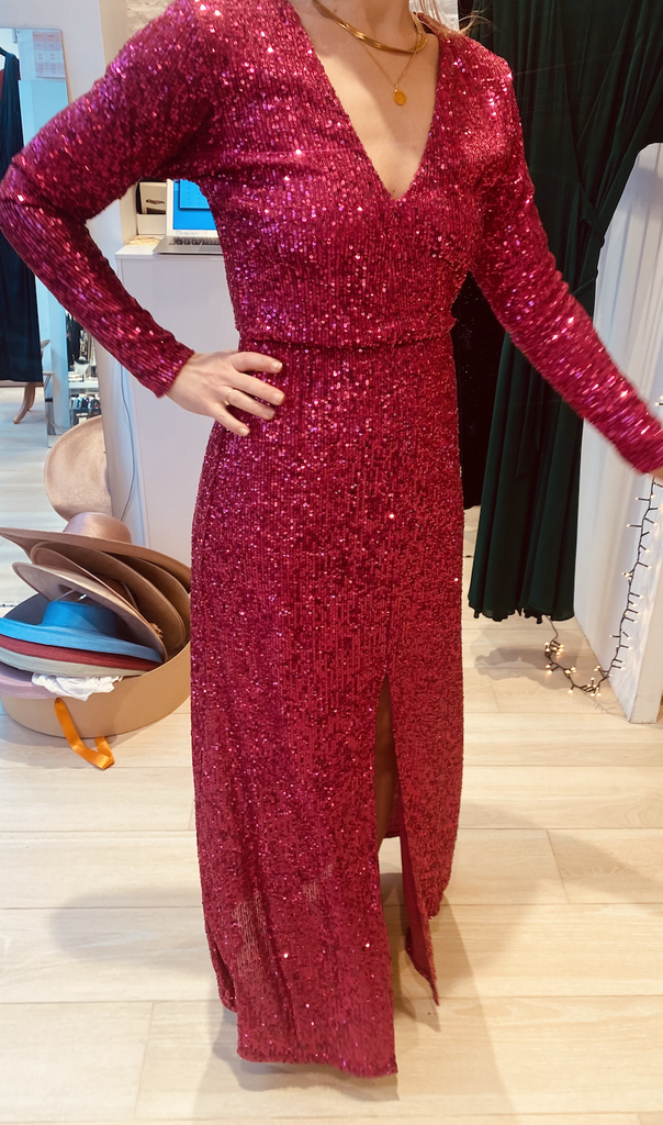 Aniye By - Robe sequins roses - C03393