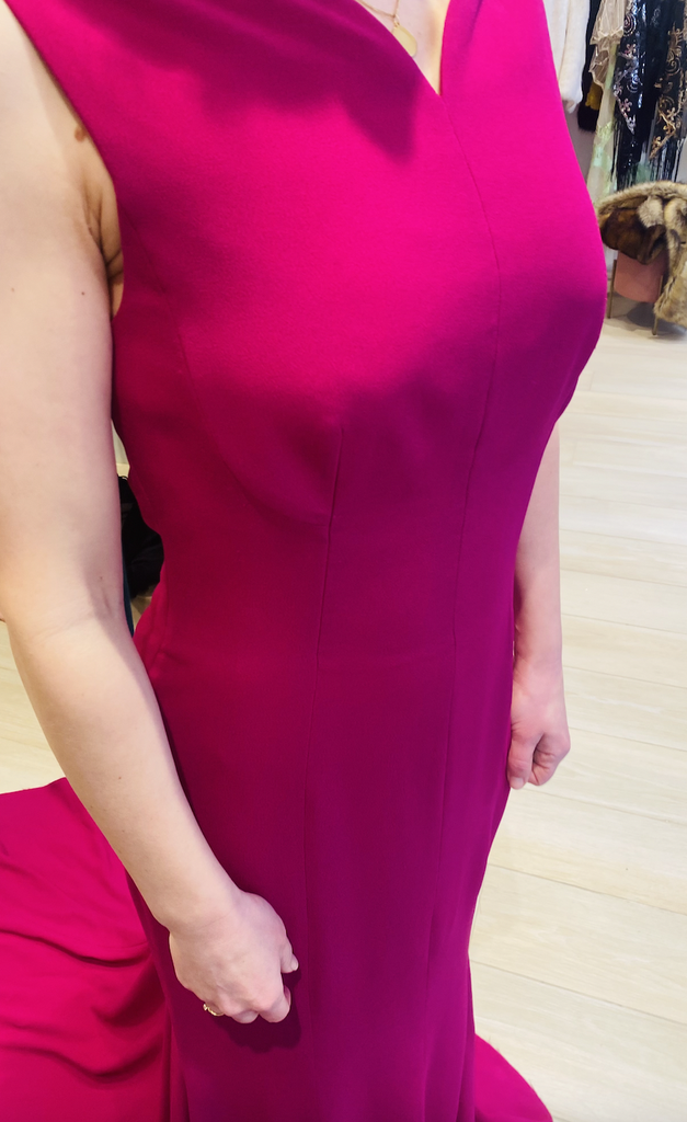 Oscar De la Renta - Robe Fuschia avec traine - C03319