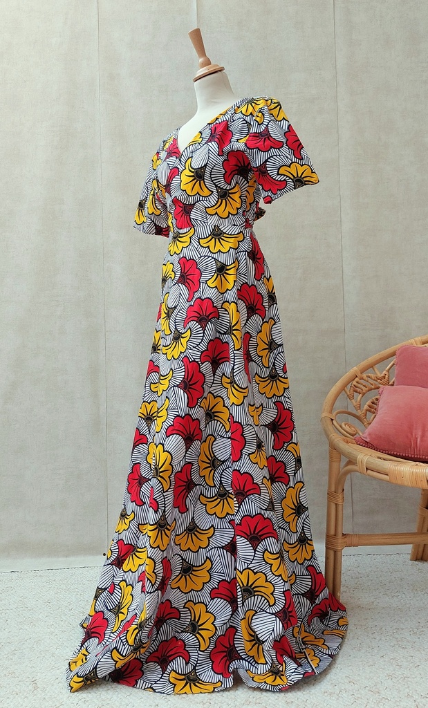 SANS MARQUE - Robe longue blanche WAX - C02262