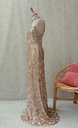 GODDIVA - Robe longue cuivre sequins - C03318