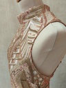 GODDIVA - Robe longue cuivre sequins - C03318