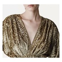 FORTE_FORTE - Robe mi-longue dorée - C03490