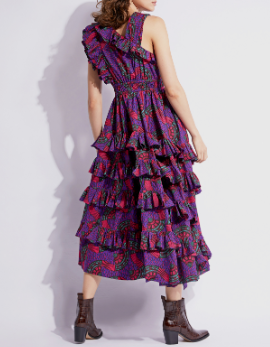 ULLA JOHNSON - Robe mi longue motifs  - C03497