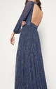 BASH - Robe longue bleu lurex  - C03500
