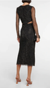 SELF PORTRAIT- Robe mi-longue noire strass  - C03504