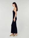SANDRO - Robe mi-longue noire  - C03510
