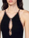 SANDRO - Robe mi-longue noire  - C03510