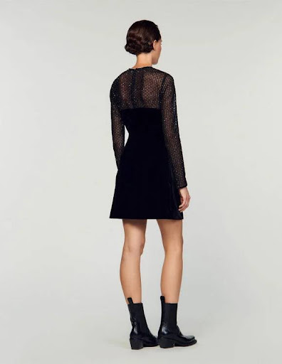 SANDRO - Robe courte noire  - C03511