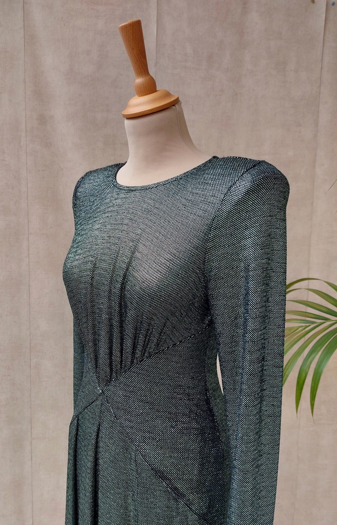 ANIYE BY - Robe mi-longue verte irisée - C03276