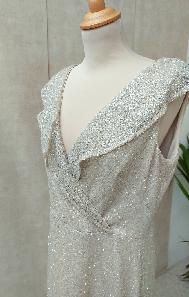 RALPH LAUREN - Robe longue dorée & argentée  - C03523