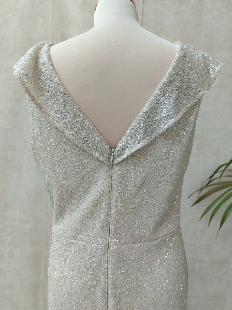RALPH LAUREN - Robe longue dorée & argentée  - C03523