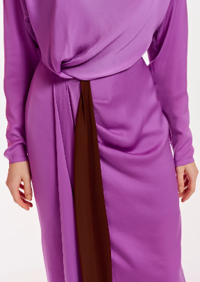ESSENTIEL - Robe mi-longue mauve  - C03526