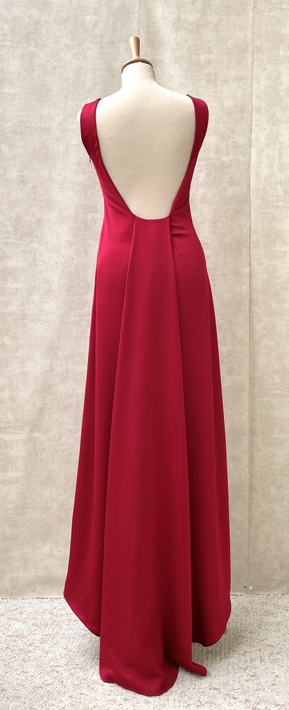 La Croixé - Robe longue rouge satin - C03386